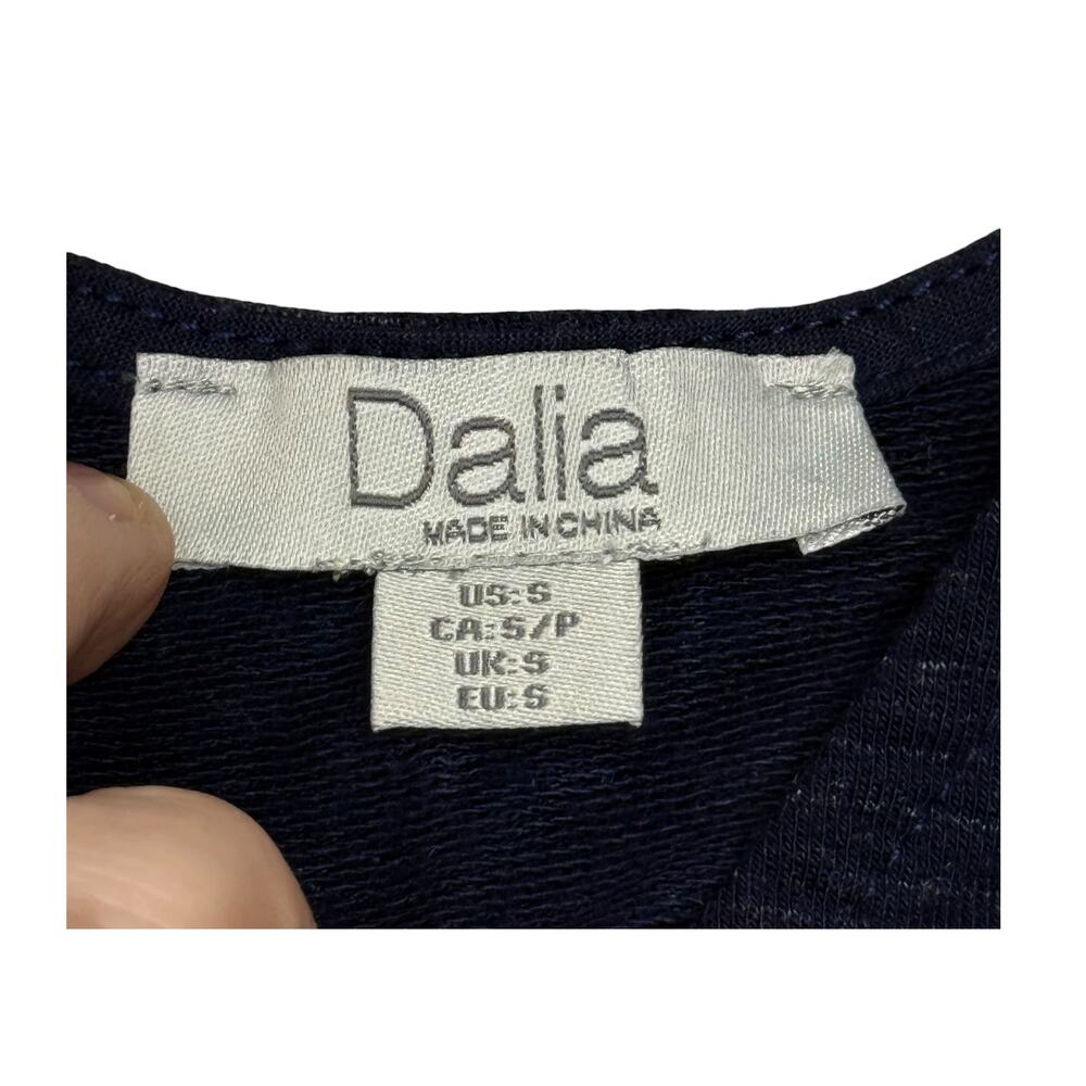 Dalia Navy Heathered Fit Flare A-Line Dress Size S - Picture 2 of 12